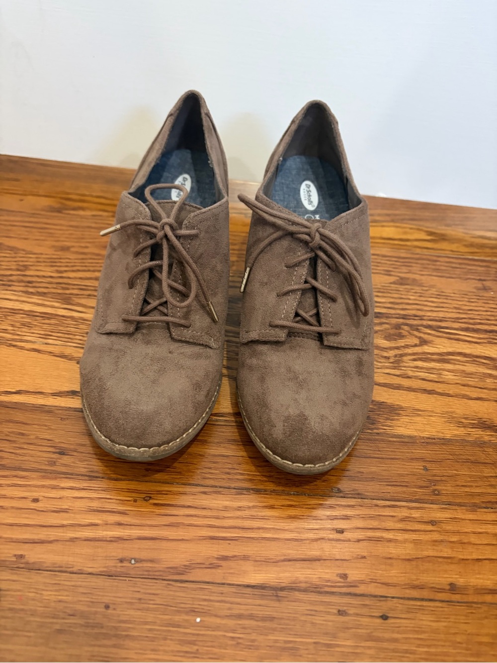 Brown Suede Lace-Up Oxfords